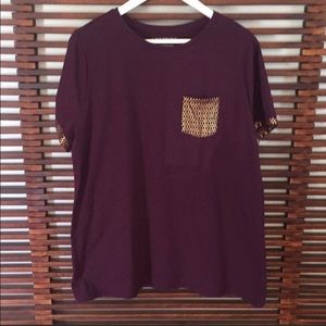 Lane Bryant Purple and Gold Pocket Tee Shirt 18/20